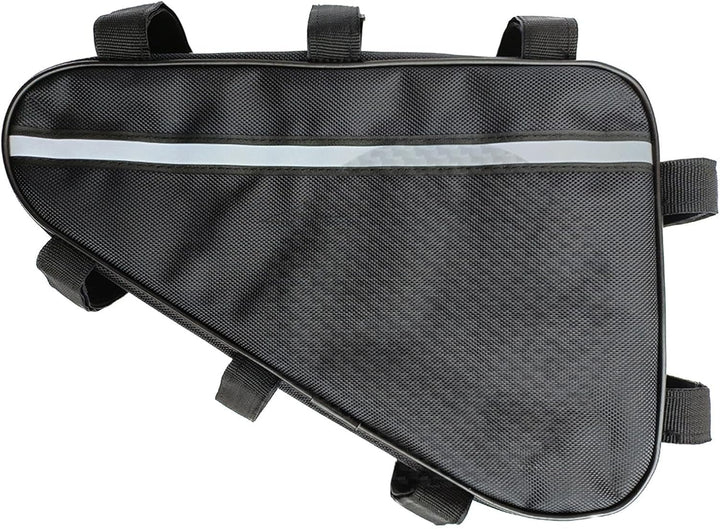 Group of three Voltrix waterproof E-bike triangle battery bags, different angles, highlighting product features