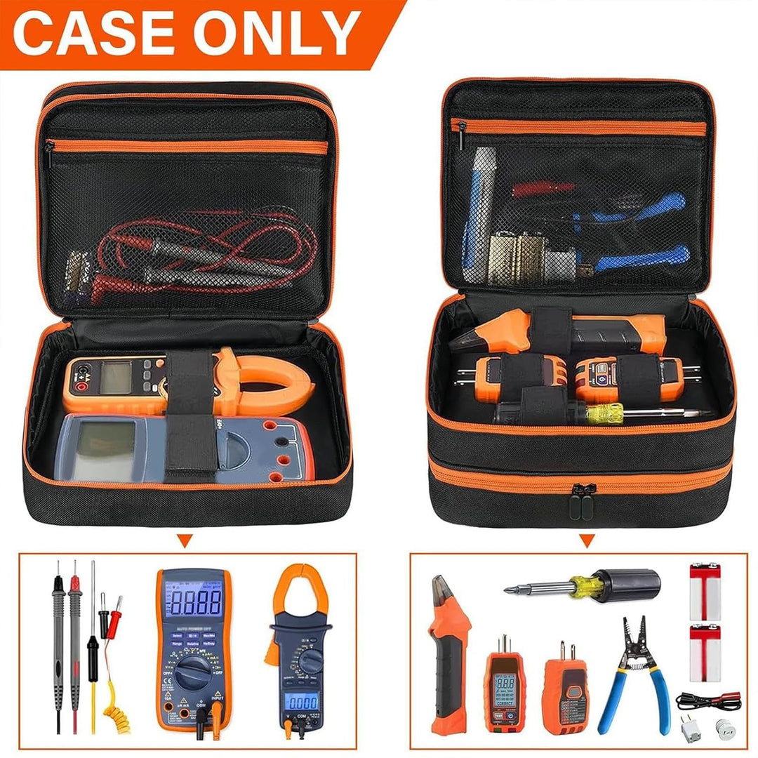 Technician's waterproof electrical tester storage bag, keeps equipment dry and organized.