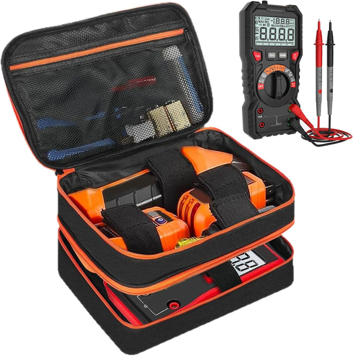 Durable organizer bag, waterproof, designed for electrical testers and voltmeters.