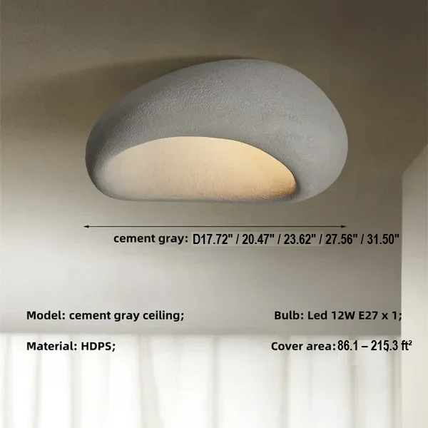 Unique Wabi Sabi ceiling lamp. Natural style pendant light fixture creating warm ambient light. Home decor.