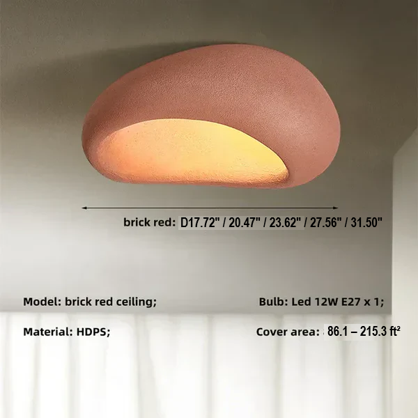 Natural Wabi Sabi ceiling lamp, minimalist rustic pendant light. Adds organic texture & ambient glow to home.
