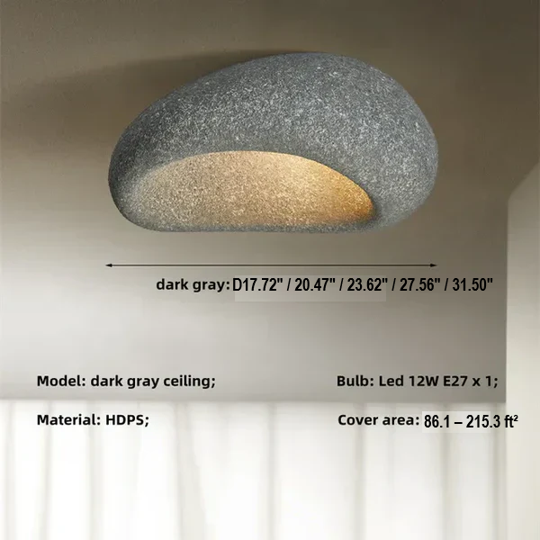 Elegant Wabi Sabi pendant light. Rustic style fixture, natural finish. Perfect for bedroom or dining ambient.