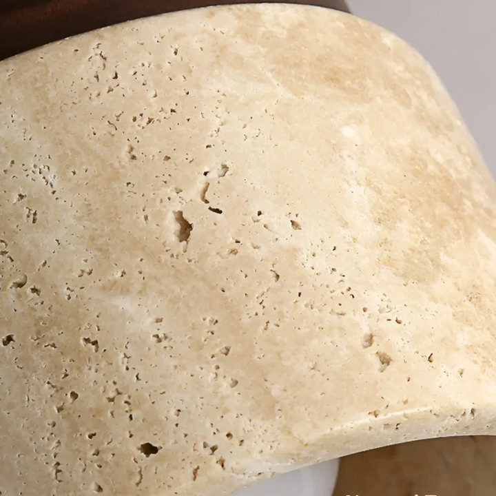 Minimalist Wabi Sabi ceiling lamp, yellow marble design for a modern rustic and energy-efficient home lighting.