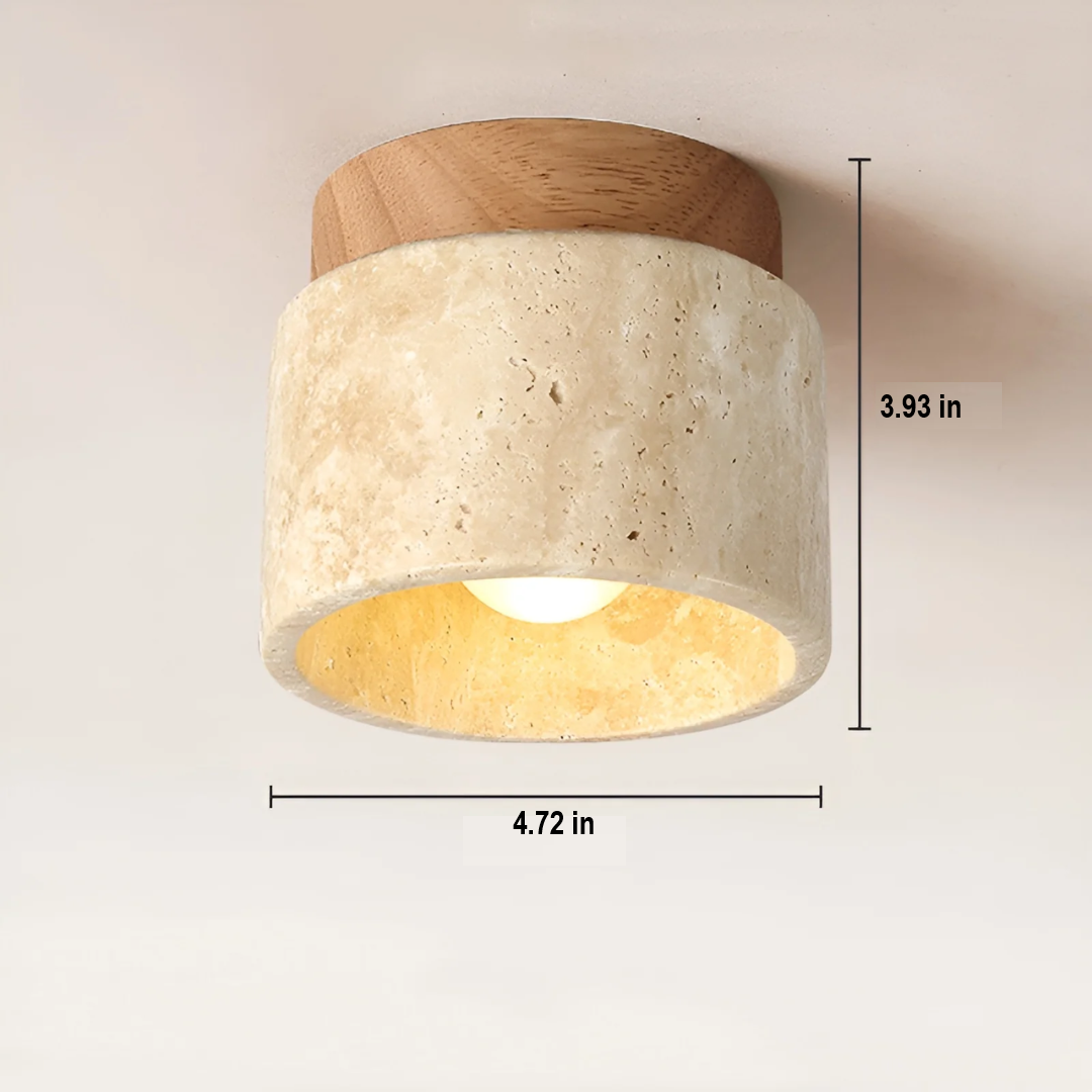 Japanese Wabi Sabi ceiling light in a serene yellow marble finish, perfect for creating Zen-inspired interiors.