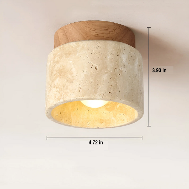 Japanese Wabi Sabi ceiling light in a serene yellow marble finish, perfect for creating Zen-inspired interiors.