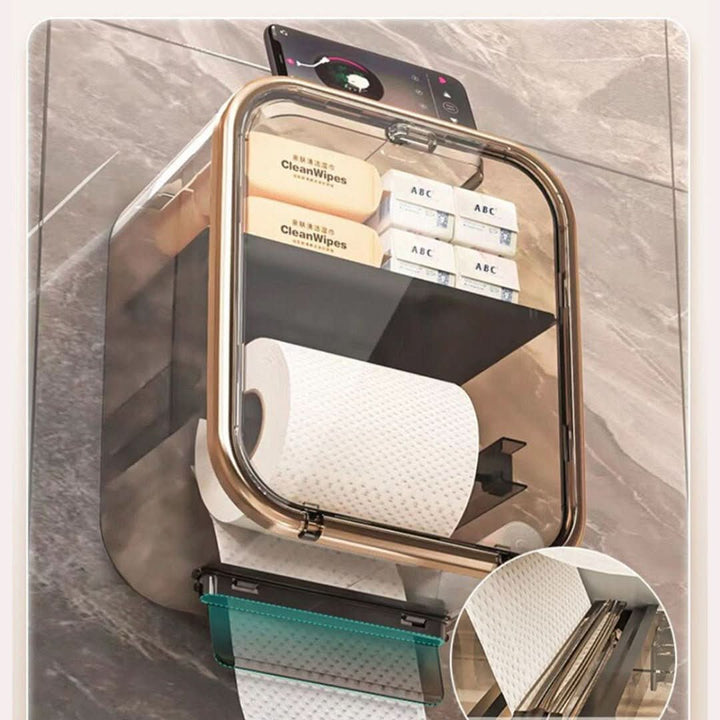 Modern wall-mounted bathroom solution in durable ABS plastic, ideal for home organization