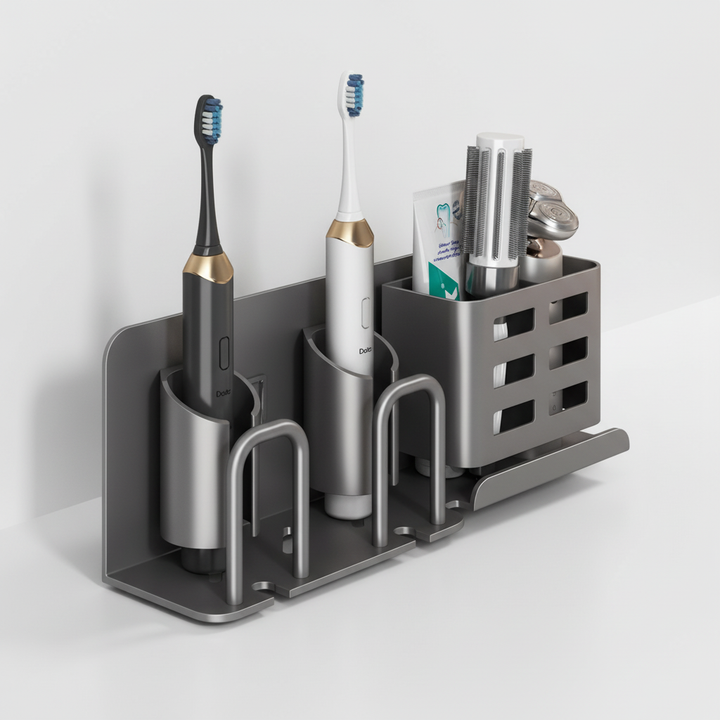Wall-Mounted Aluminum Toothbrush Holder