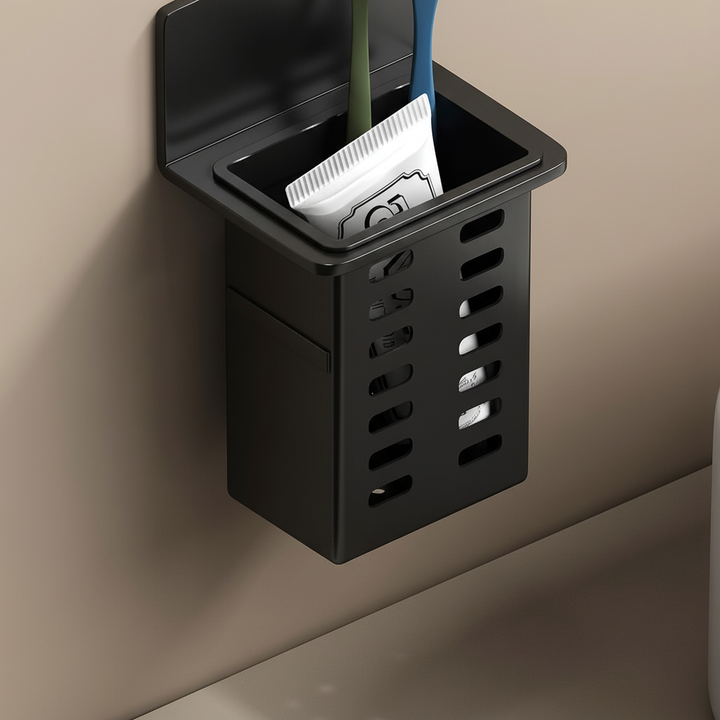 Space-saving wall storage shelf for bathroom and kitchen, adhesive mount, home organization