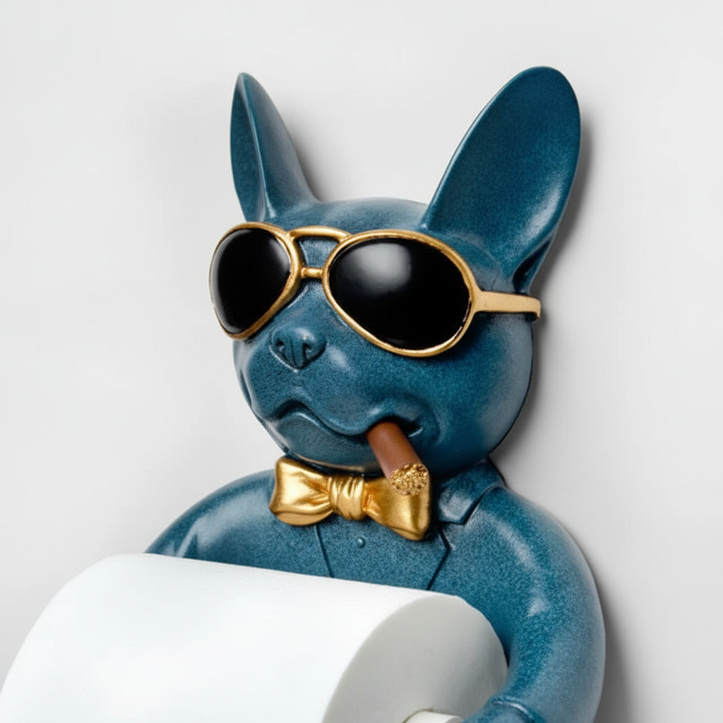 Hygienic wall-mounted resin dog toilet paper holder, perfect home organizer