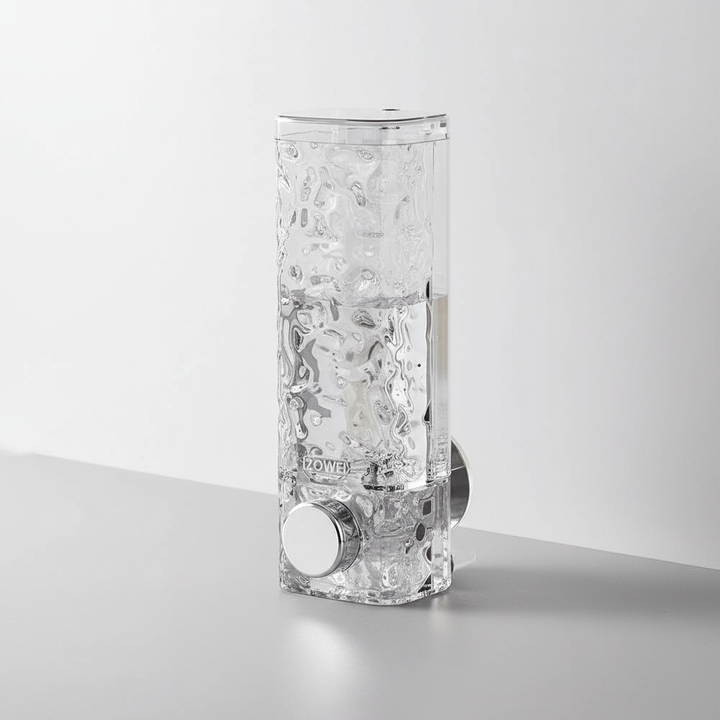 Liquid soap dispenser, wall-mounted without drilling, ideal for contemporary bathroom and kitchen organization