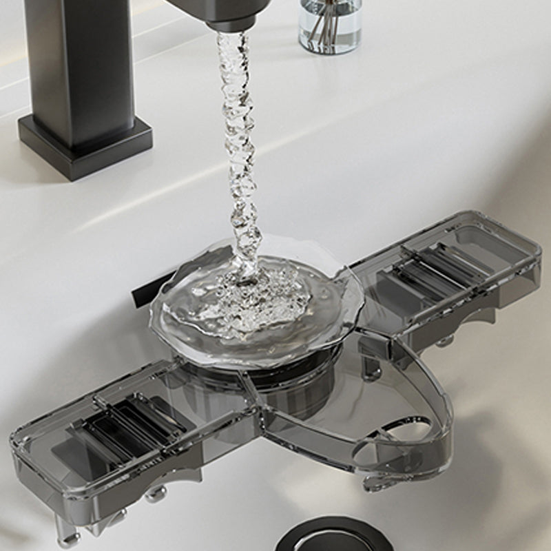 Drill-free PET toothbrush holder system, white, for bathroom wall, keeps brushes hygienic & easily accessible