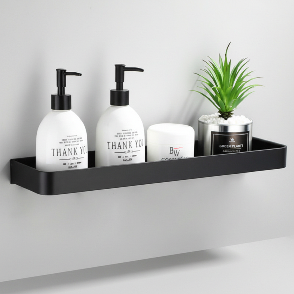 Space-saving drill-free corner shower caddy, rustproof chrome finish for bathroom storage