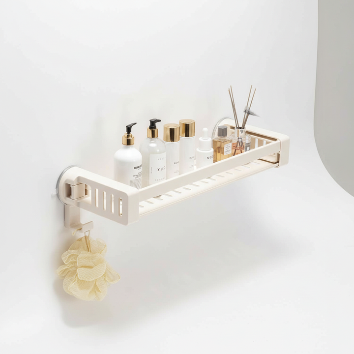 Modern wall-mounted shower caddy, rust-proof aluminum no-drill shelf for bathroom essentials