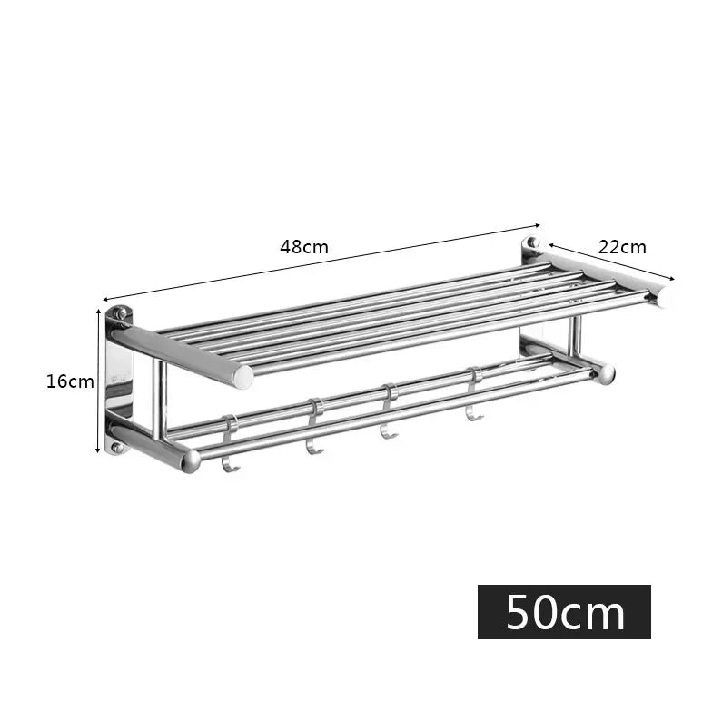 Stylish Toweluxe wall mounted stainless steel towel rack, perfect for home decor & storage