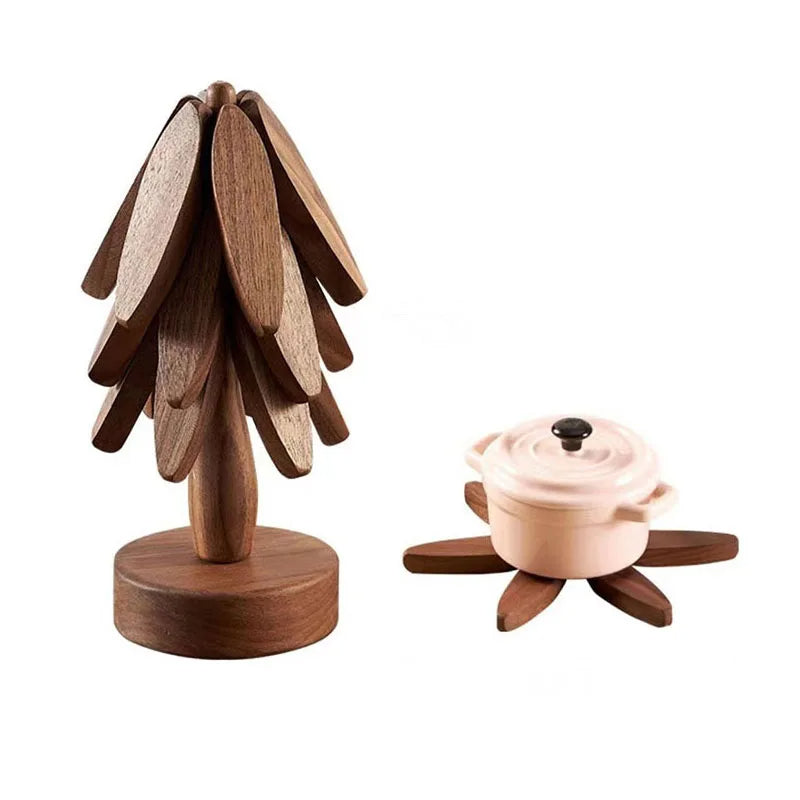Versatile wooden trivets & coasters, serving as stylish table mats & home decor accents.