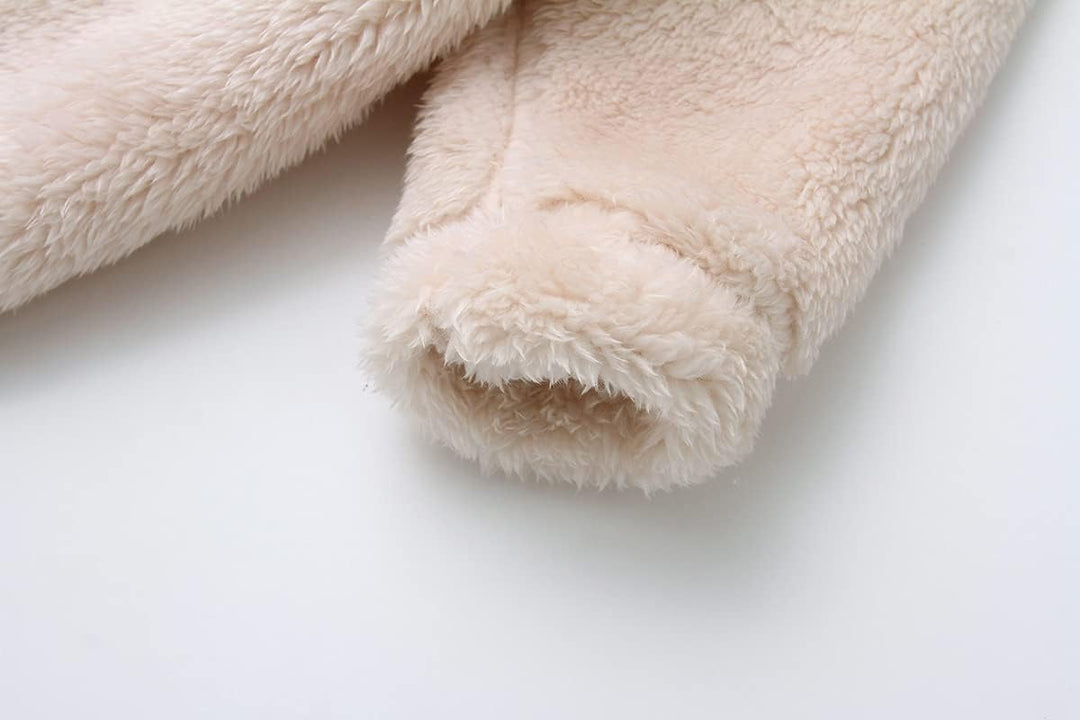 Unisex infant hooded jumpsuit, made from soft, high-quality fleece