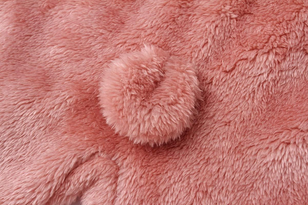Baby winter fashion: stylish hooded fleece romper, practical and warm