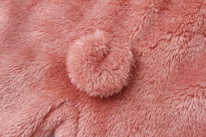 Baby winter fashion: stylish hooded fleece romper, practical and warm