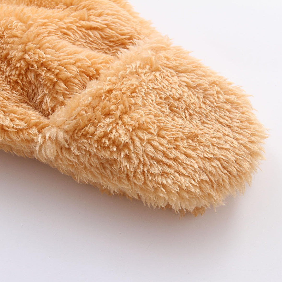Warm baby attire: fleece hooded romper, ideal for outdoor adventures