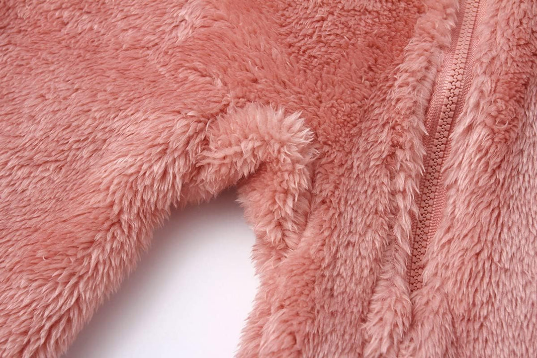 Softest fleece hooded romper for babies, perfect for car seats and strollers