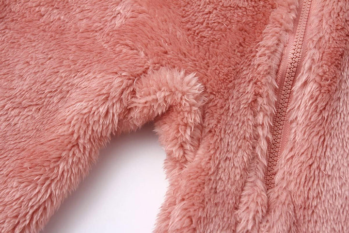 Softest fleece hooded romper for babies, perfect for car seats and strollers