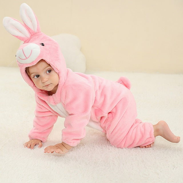 Cozy newborn baby romper, fleece hooded jumpsuit for winter warmth, soft infant essentials