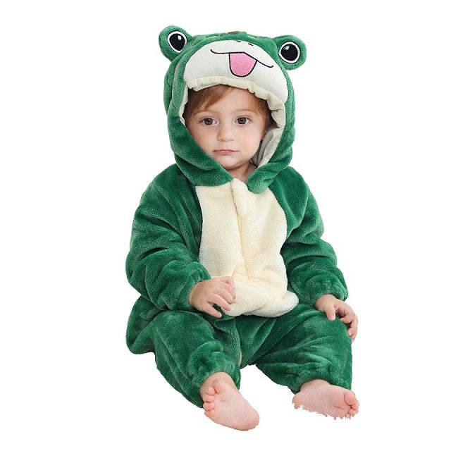 Cute baby fleece hooded romper in pink, comfortable and warm infant jumpsuit for newborns