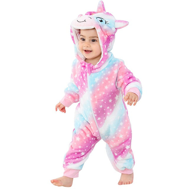 Folded baby hooded fleece romper, ready as a baby gift, cozy newborn infant jumpsuit