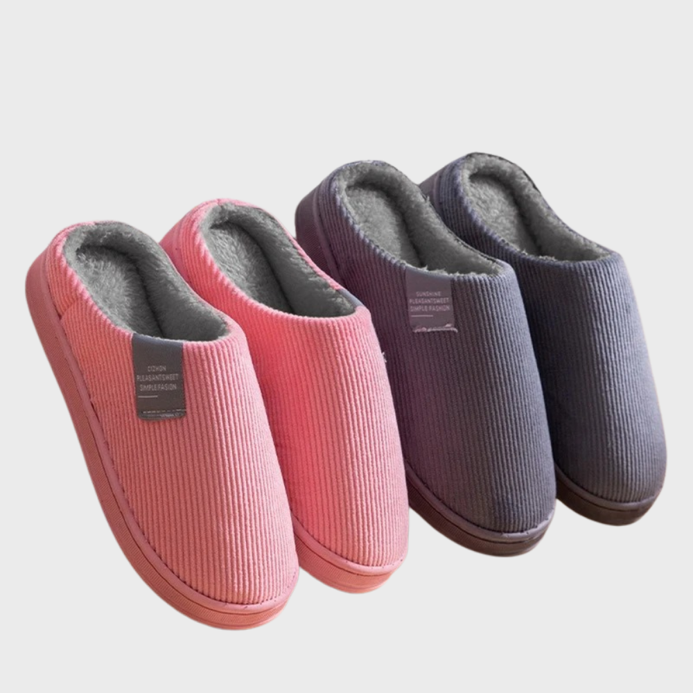 Non-slip women's winter slippers, keeping feet warm and cozy indoors all season.