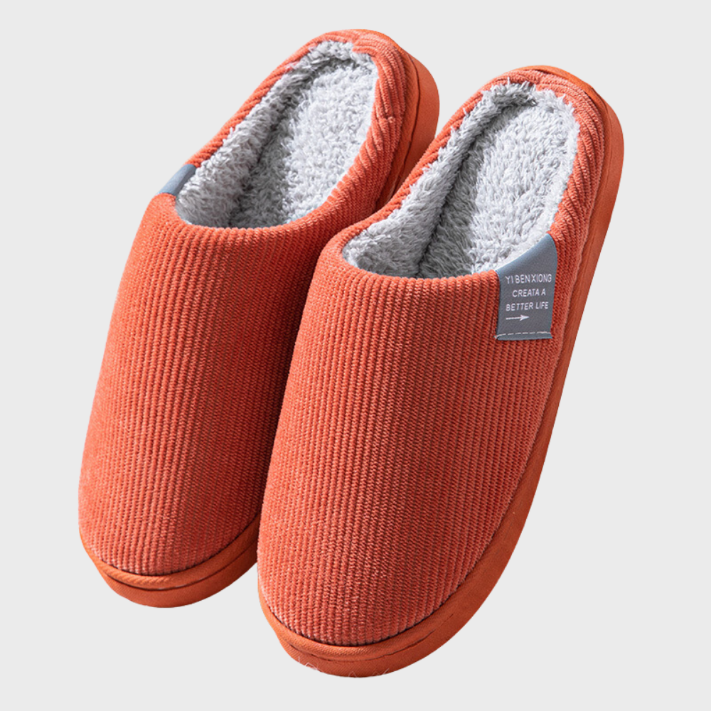 Comfortable women's indoor slippers, ideal for cozy winter evenings and home wear.