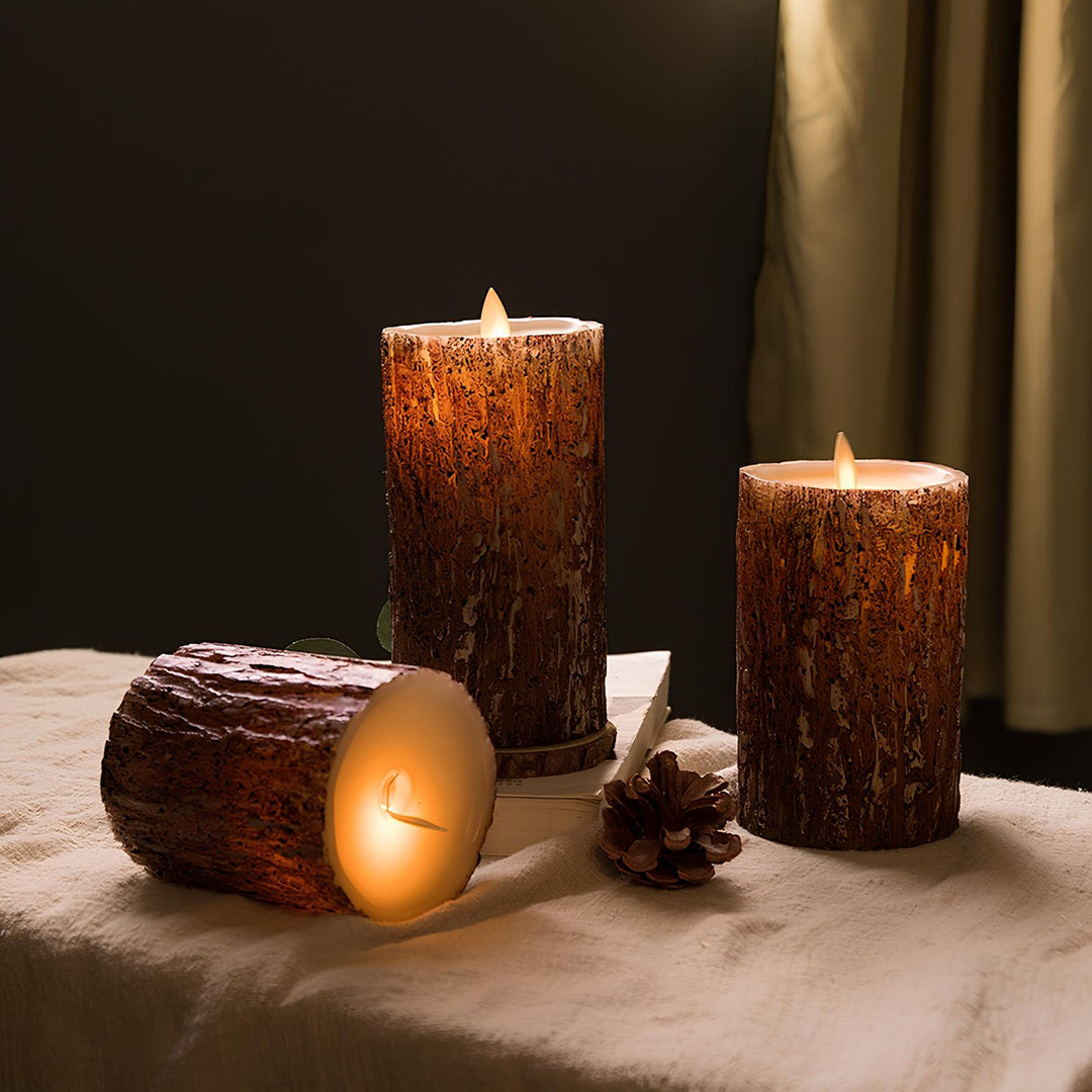 Decorative LED candles, flameless and battery operated, for stress-free home ambiance.