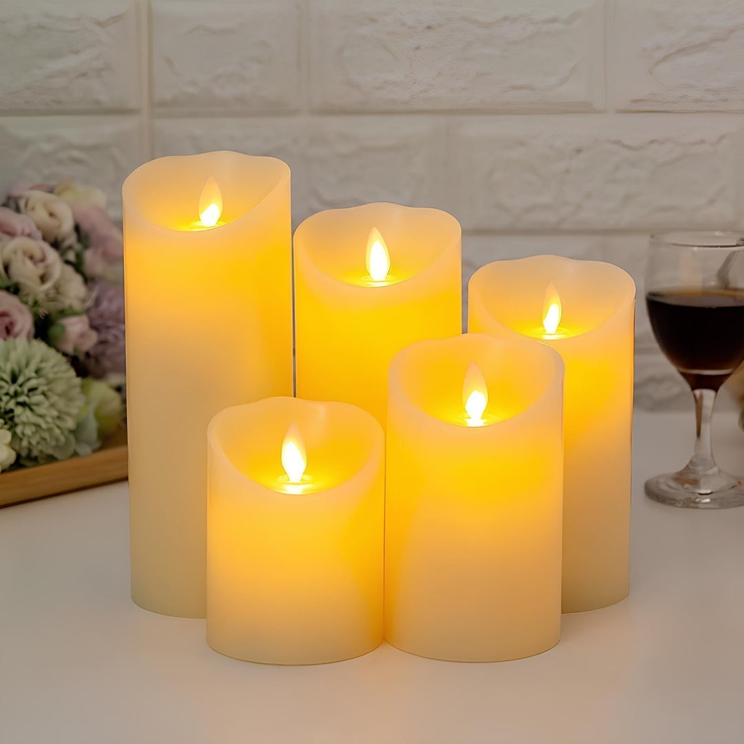 Safe and decorative flameless LED candles for home, creating a peaceful ambient glow.
