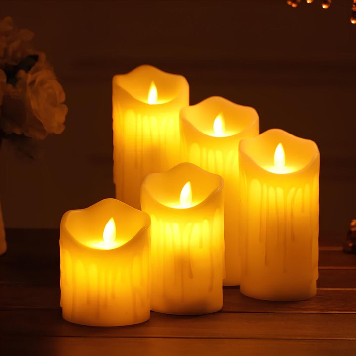 Battery operated LED candles, offering a safe and convenient alternative to traditional candles.