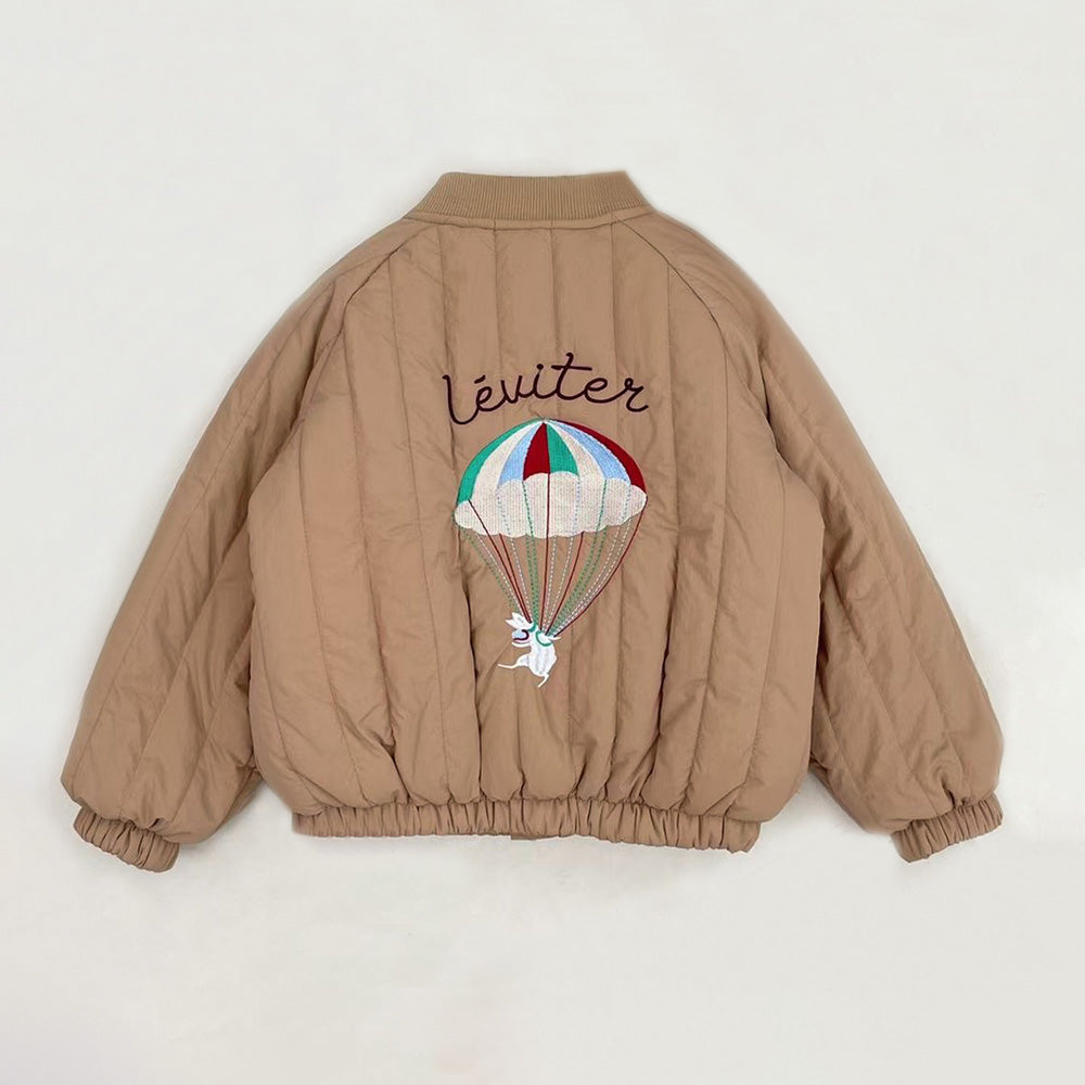 Kids' winter jacket with soft fleece lining, unisex design, durable and warm for play