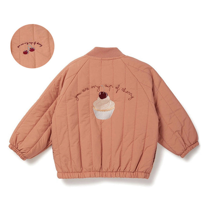 Warm children's outerwear, fleece-lined unisex jacket for winter and autumn, cotton blend