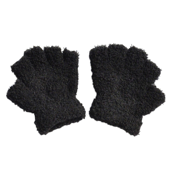White children's winter mittens with plush fleece, a warm and cute accessory for babies and toddlers.