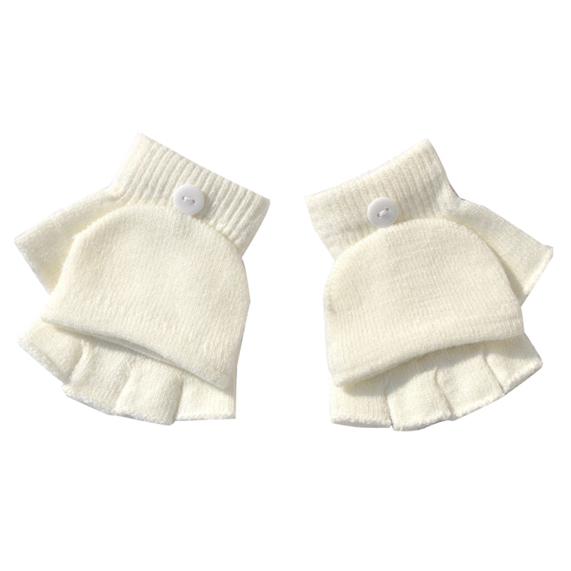 Bright yellow kids' fleece mittens with cozy plush inside, essential warm clothes for cold weather.