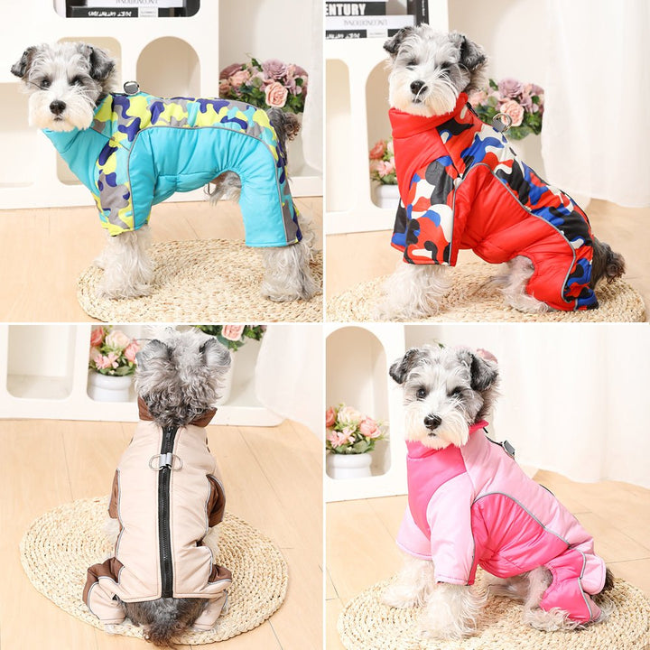 Dog winter jacket: warm, waterproof, & reflective. Perfect pet coat for safety in cold weather.
