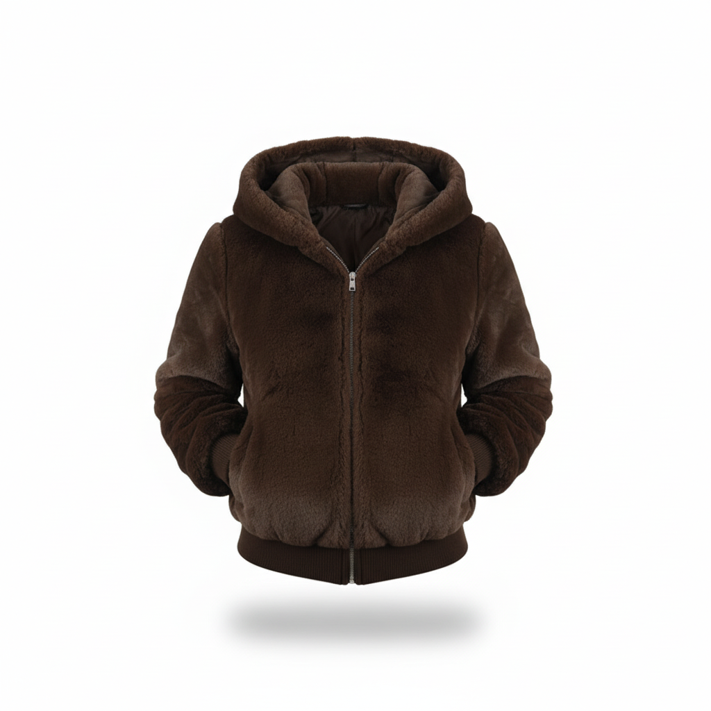 Christina women's plush hooded vest, comfortable and warm faux fur gilet, essential winter wear.