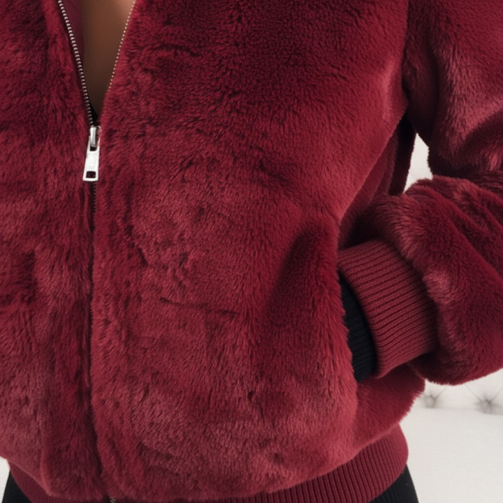 Soft faux fur hooded vest for women, Christina winter gilet, plush and warm outerwear.