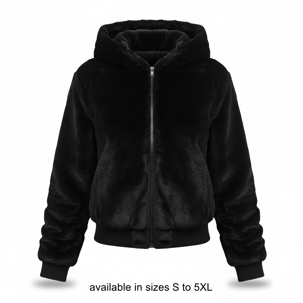 Plush hooded vest for women by Christina, comfortable faux fur gilet, essential winter warmth.