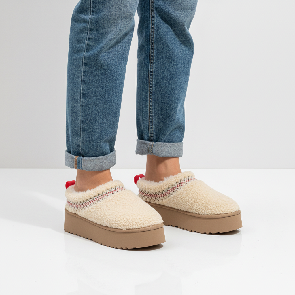 Stylish women's padded slippers, designed for warmth and non-slip security indoors