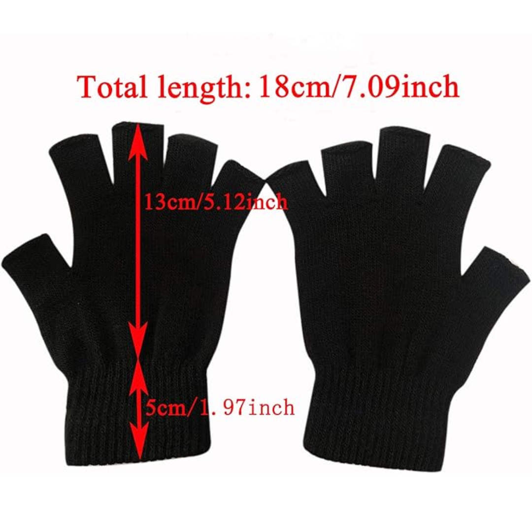 Bestselling WarmFlex gray knitted fingerless gloves, offering warmth and flexibility in winter