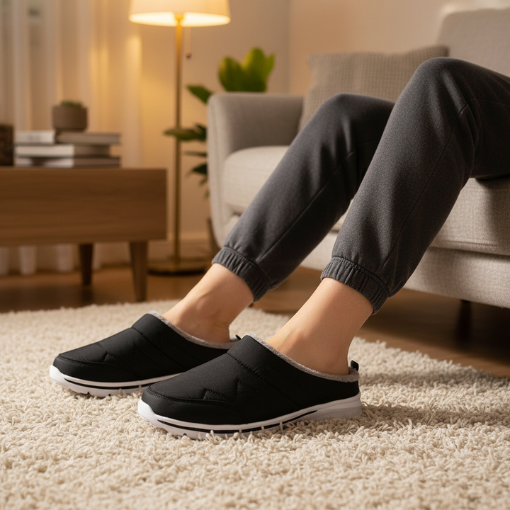 WarmGlide unisex indoor slippers, plush lining, cozy winter essentials for lightweight comfort
