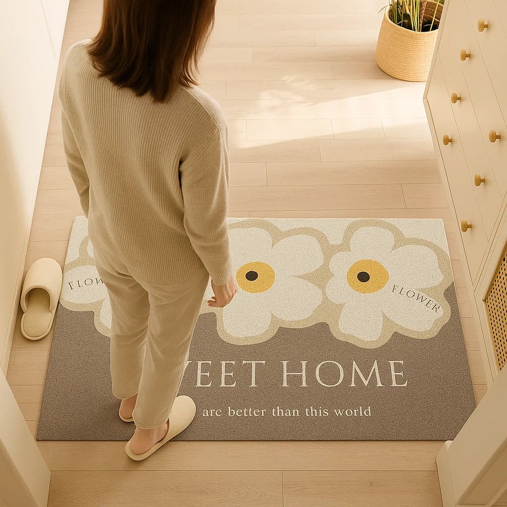 Versatile indoor outdoor doormat, washable & non-slip entry mat. Practical home accessory, protects floors from dirt.