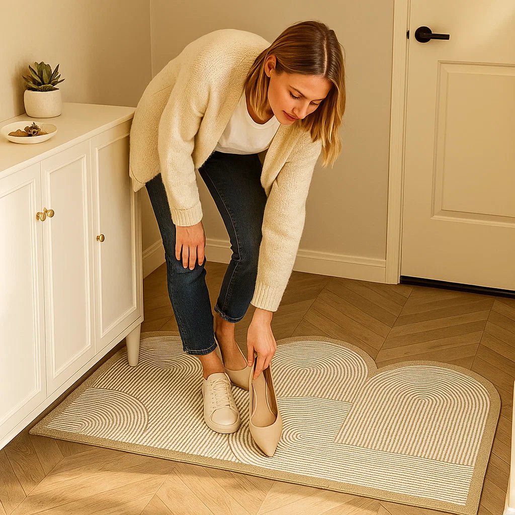 Non-slip entryway doormat, washable for indoor & outdoor use. Durable home decor entry mat, trapping dirt effectively.