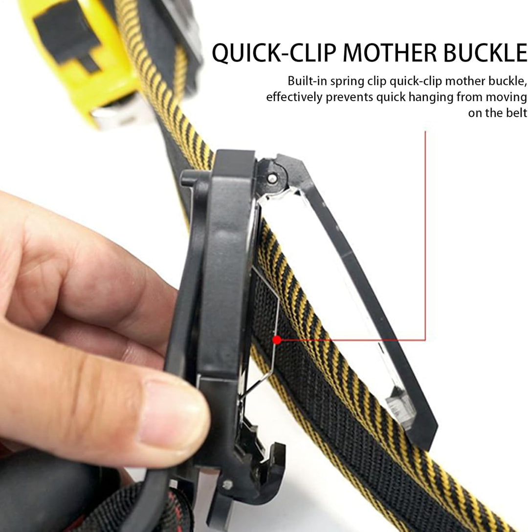 Water-resistant organizer pouch for tools on a belt, robust Oxford fabric construction