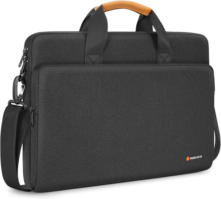 Professional laptop shoulder bag, water-resistant, with 360-degree impact protection.