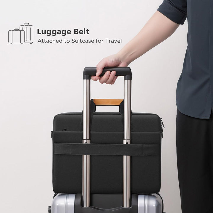 Essential laptop work travel bag, water-resistant, with 360° protective padding.