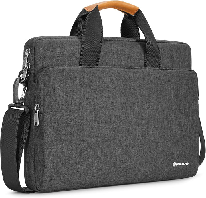 Unisex laptop case, water-resistant, 360-degree protective padding, convenient shoulder carry.